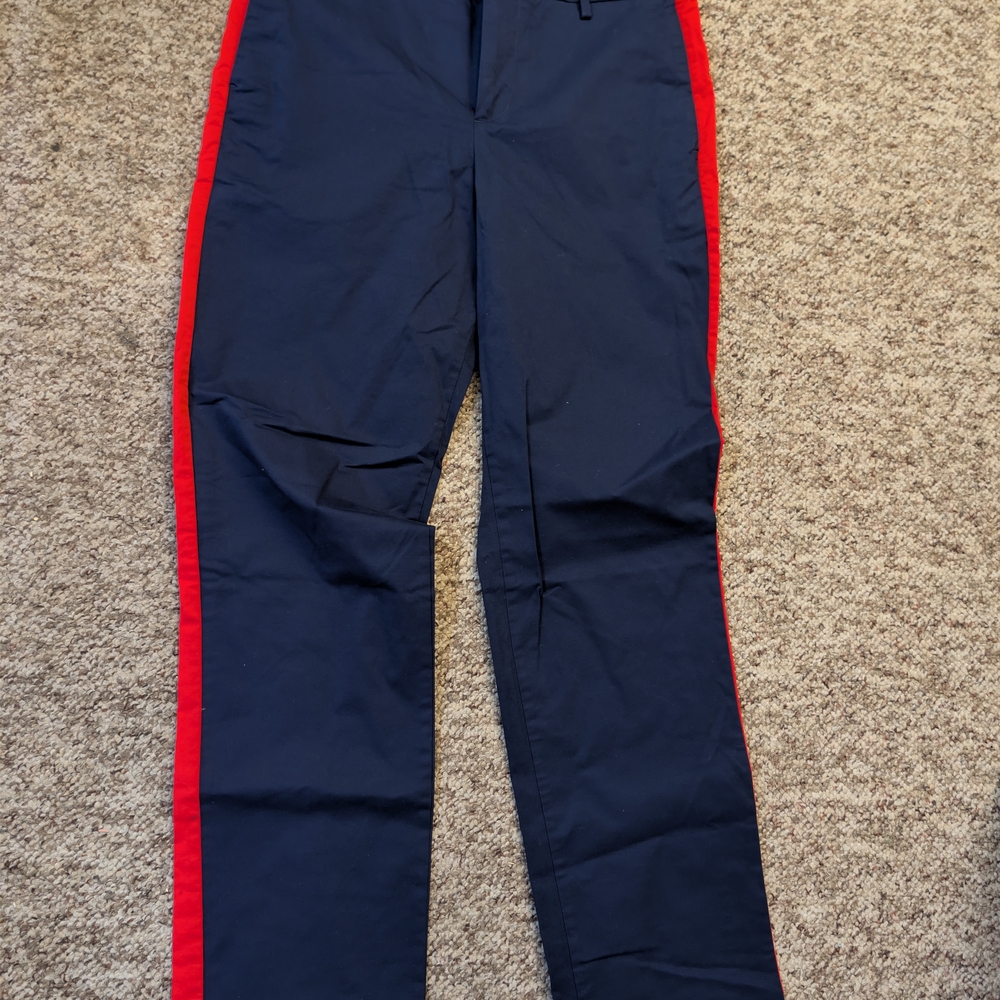 Calvin Klein Navy Chinos with Red Side Stripe